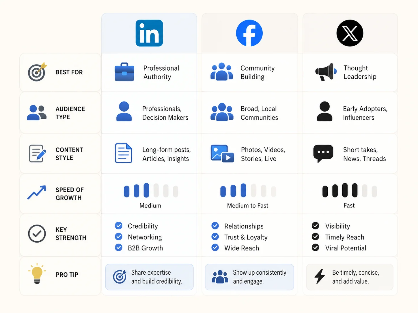 LinkedIn vs Facebook vs X for Personal Branding LinkedIn vs Facebook vs X for Personal Branding